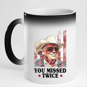 Trump You Missed Twice Western Cowboy 11oz Black Color Changing Mug