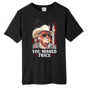 Trump You Missed Twice Western Cowboy Tall Fusion ChromaSoft Performance T-Shirt