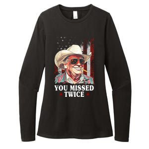 Trump You Missed Twice Western Cowboy Womens CVC Long Sleeve Shirt