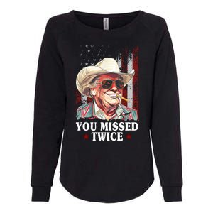 Trump You Missed Twice Western Cowboy Womens California Wash Sweatshirt