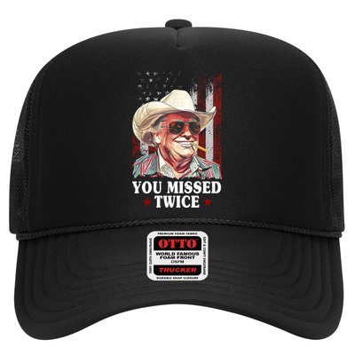 Trump You Missed Twice Western Cowboy Trucker Hat