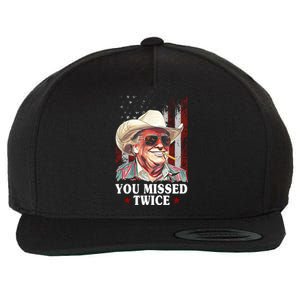 Trump You Missed Twice Western Cowboy Wool Snapback Cap