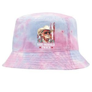 Trump You Missed Twice Western Cowboy Tie-Dyed Bucket Hat