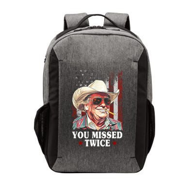 Trump You Missed Twice Western Cowboy Vector Backpack