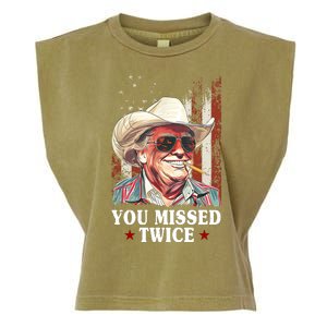 Trump You Missed Twice Western Cowboy Garment-Dyed Women's Muscle Tee