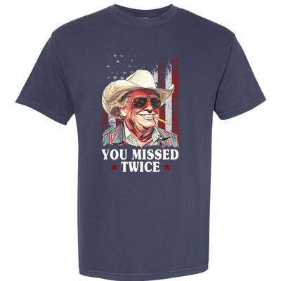 Trump You Missed Twice Western Cowboy Garment-Dyed Heavyweight T-Shirt