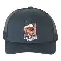 Trump You Missed Twice Western Cowboy Yupoong Adult 5-Panel Trucker Hat