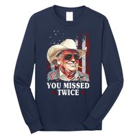 Trump You Missed Twice Western Cowboy Long Sleeve Shirt