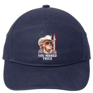 Trump You Missed Twice Western Cowboy 7-Panel Snapback Hat