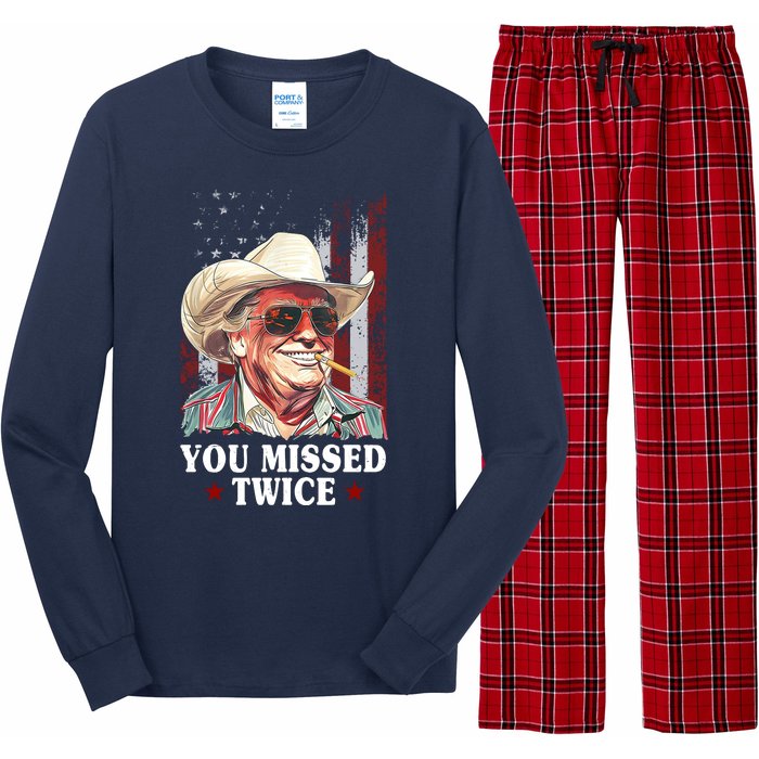 Trump You Missed Twice Western Cowboy Long Sleeve Pajama Set