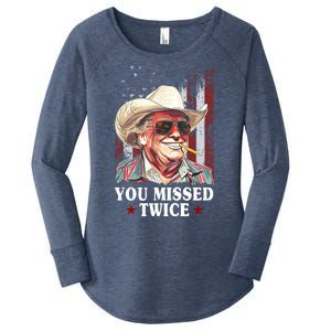 Trump You Missed Twice Western Cowboy Women's Perfect Tri Tunic Long Sleeve Shirt