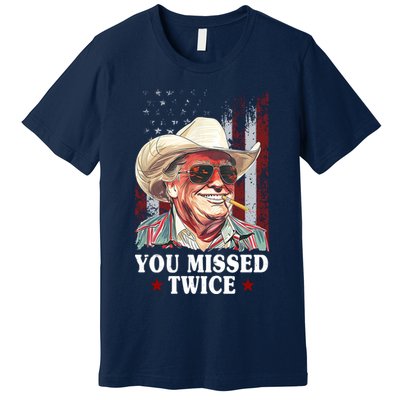 Trump You Missed Twice Western Cowboy Premium T-Shirt