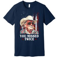 Trump You Missed Twice Western Cowboy Premium T-Shirt