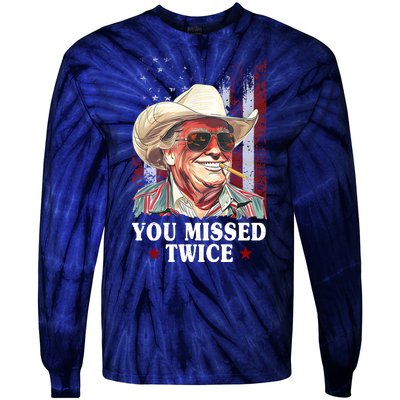 Trump You Missed Twice Western Cowboy Tie-Dye Long Sleeve Shirt