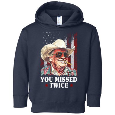 Trump You Missed Twice Western Cowboy Toddler Hoodie