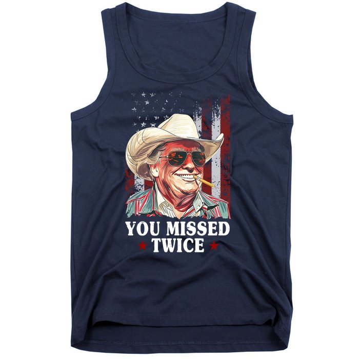 Trump You Missed Twice Western Cowboy Tank Top