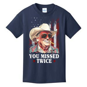 Trump You Missed Twice Western Cowboy Kids T-Shirt