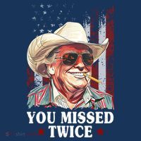 Trump You Missed Twice Western Cowboy Kids T-Shirt