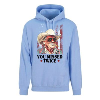 Trump You Missed Twice Western Cowboy Unisex Surf Hoodie