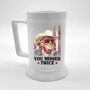 Trump You Missed Twice Western Cowboy Beer Stein