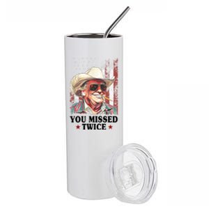 Trump You Missed Twice Western Cowboy Stainless Steel Tumbler