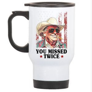 Trump You Missed Twice Western Cowboy Stainless Steel Travel Mug