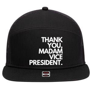 Thank You Madam Vice President 7 Panel Mesh Trucker Snapback Hat