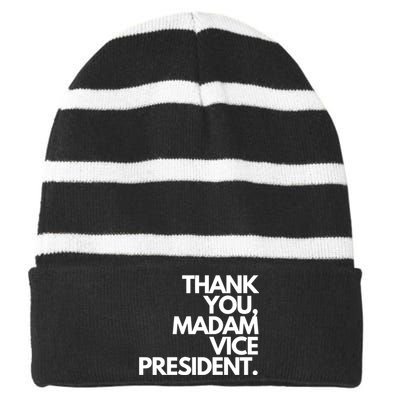 Thank You Madam Vice President Striped Beanie with Solid Band