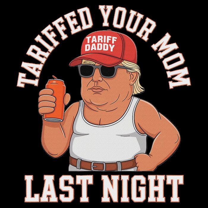 Tariffed Your Mom Last Night Flat Bill Trucker Hat