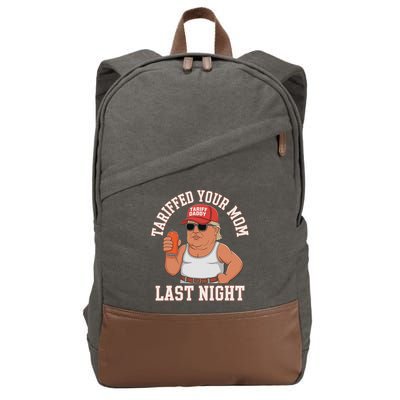 Tariffed Your Mom Last Night Cotton Canvas Backpack