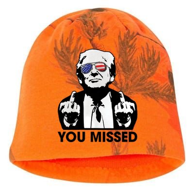 Trump You Missed Funny Trump 2024 Funny Trump You Missed Kati - Camo Knit Beanie