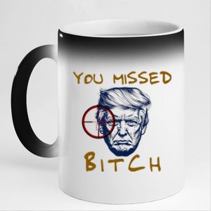 Trump You Missed Bitch Trump Shootting Target 11oz Black Color Changing Mug