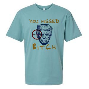 Trump You Missed Bitch Trump Shootting Target Sueded Cloud Jersey T-Shirt