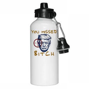 Trump You Missed Bitch Trump Shootting Target Aluminum Water Bottle