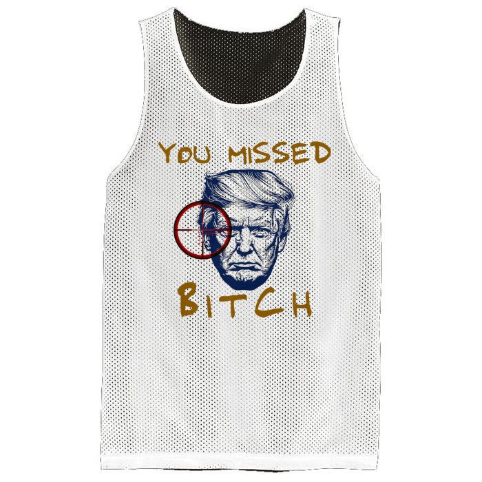 Trump You Missed Bitch Trump Shootting Target Mesh Reversible Basketball Jersey Tank