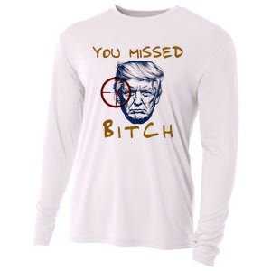 Trump You Missed Bitch Trump Shootting Target Cooling Performance Long Sleeve Crew