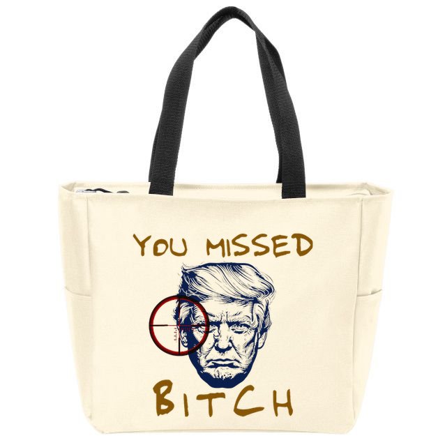 Trump You Missed Bitch Trump Shootting Target Zip Tote Bag
