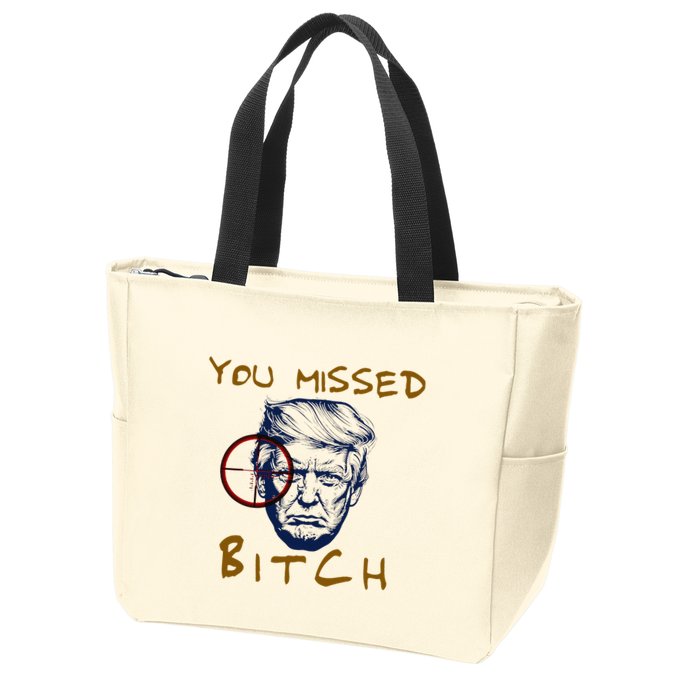 Trump You Missed Bitch Trump Shootting Target Zip Tote Bag