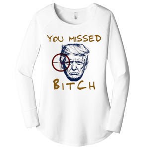 Trump You Missed Bitch Trump Shootting Target Women's Perfect Tri Tunic Long Sleeve Shirt