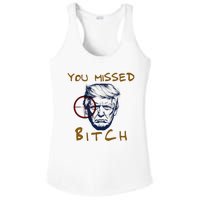 Trump You Missed Bitch Trump Shootting Target Ladies PosiCharge Competitor Racerback Tank