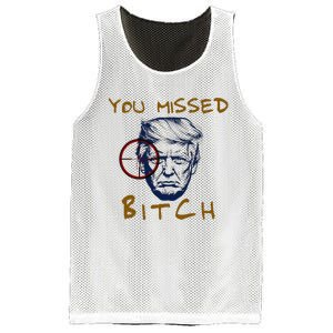 Trump You Missed Bitch Trump Shootting Target Mesh Reversible Basketball Jersey Tank