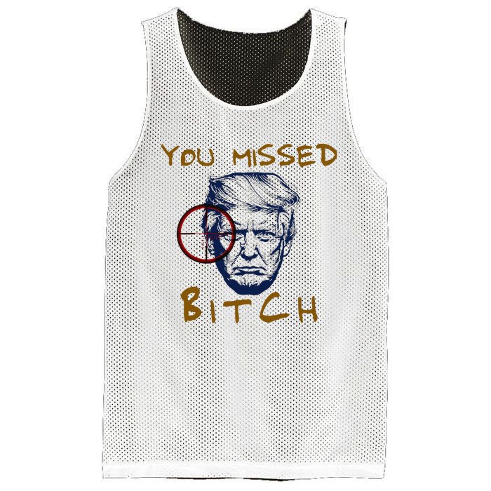 Trump You Missed Bitch Trump Shootting Target Mesh Reversible Basketball Jersey Tank