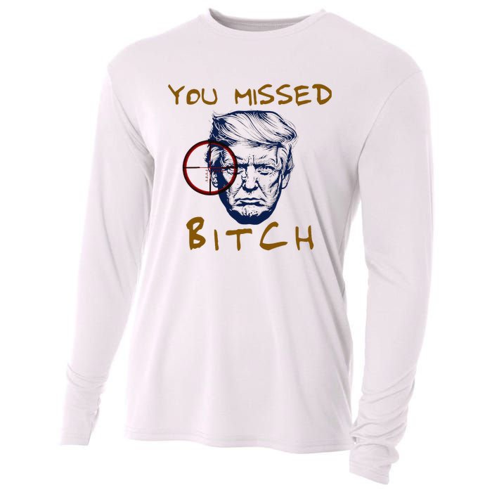 Trump You Missed Bitch Trump Shootting Target Cooling Performance Long Sleeve Crew