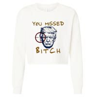 Trump You Missed Bitch Trump Shootting Target Cropped Pullover Crew