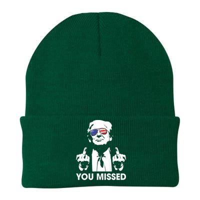 Trump You Missed Funny Trump 2024 Knit Cap Winter Beanie