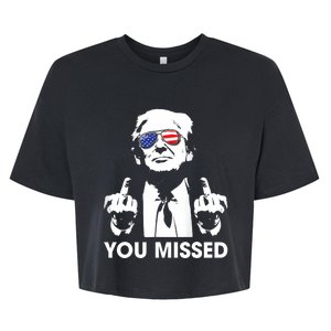 Trump You Missed Funny Trump 2024 Bella+Canvas Jersey Crop Tee