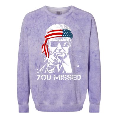 Trump You Missed Middle Finger 24 Vote Trump Colorblast Crewneck Sweatshirt