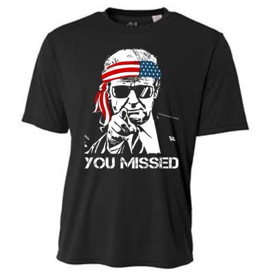 Trump You Missed Middle Finger 24 Vote Trump Cooling Performance Crew T-Shirt