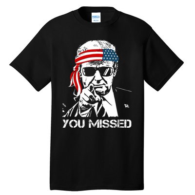 Trump You Missed Middle Finger 24 Vote Trump Tall T-Shirt