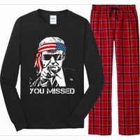 Trump You Missed Middle Finger 24 Vote Trump Long Sleeve Pajama Set